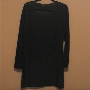 Fully sequined long sleeved dress